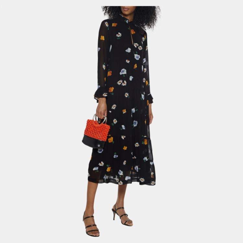GANNI midi crepe floral dress
